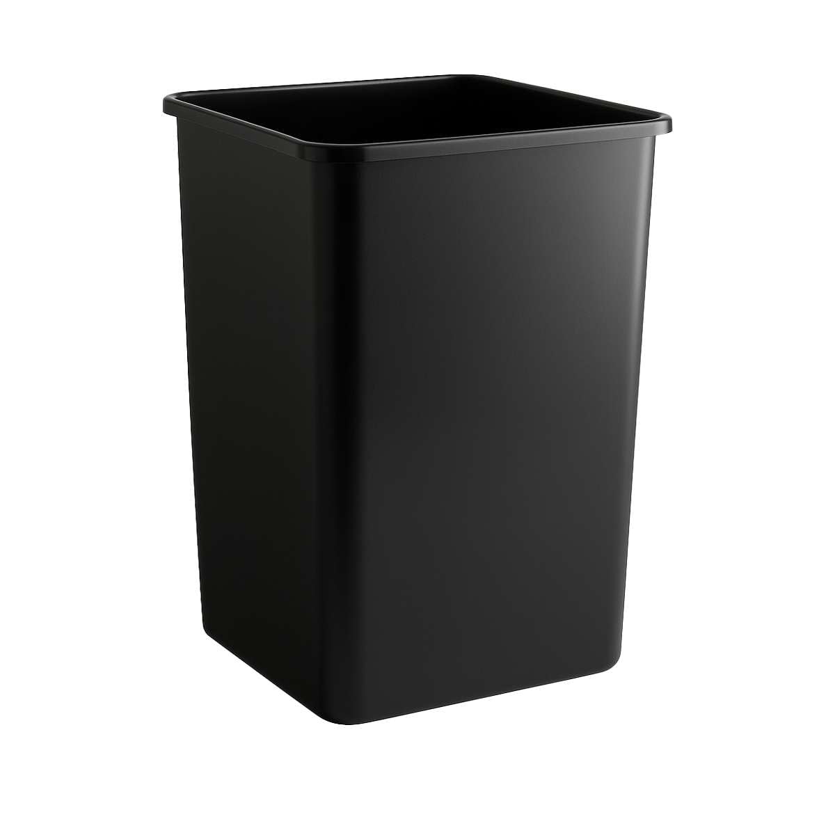 Zedfire [Black] 35 Gallon Square Commercial Trash Can, Heavy-Duty Plastic Waste Bin for Home/Warehouse/Commercial Facilities/Restaurant