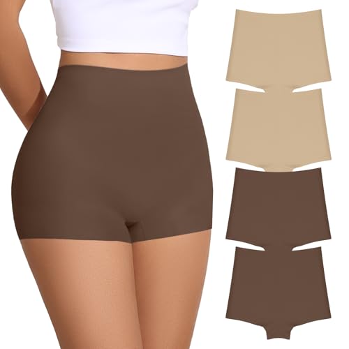 Image of FallSweet No Show Boy Shorts Underwear for Women Seamless Panties Boxer Briefs Pack