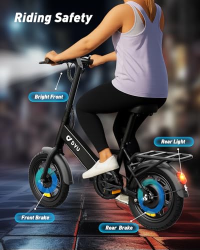 DYU Electric Bike for Adults Teens, Folding Electric