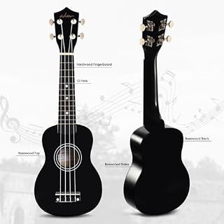 ADM Ukulele for Beginners Hawaiian Wood Ukelele Kit for Kids Adult Student Starter Professional Ukalelee Pack Bundle with Free Lessons Gig Bag Strap Nylon String Tuner (Black, 21 Inch) - Les Beatles, Paul McCartney, John Lennon, RIngo Starr, George Harrison ADM Ukulele for Beginners Hawaiian Wood Ukelele Kit for Kids Adult Student Starter Professional Ukalelee Pack Bundle with Free Lessons Gig Bag Strap Nylon String Tuner (Black, 21 Inch) – Image 2