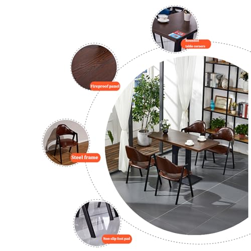 Table de cuisine moderne en bois et métal finition premium