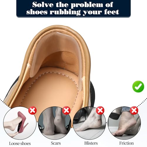 Image of 34 PCS Silicone Heel Protector Gel Heel Cushion Inserts Shoe Strap Grip Self Adhesive Shoe Cushions for High Heel Anti Slip Sandals Gel Protector Strips Sling Backs Foot Support Sticker for Women Men