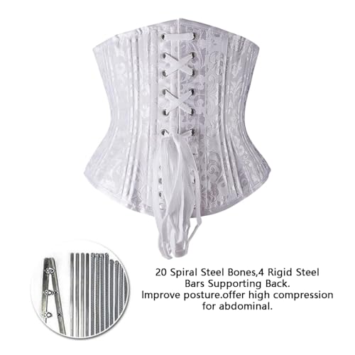 Image of Women Heavy Spiral 26 Steel Boned Underbust Corset Satin Heavy Duty Waist Training Shaper Cincher