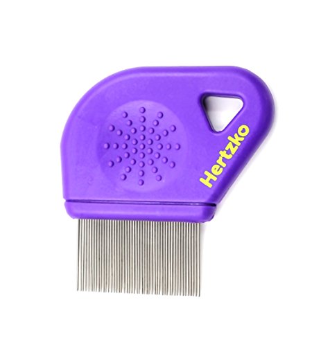 Long Teeth Flea Comb by Hertzko - Closely Spaced Metal Pins Removes Fleas, Flea Eggs and Debris, from Your Pet’s Coat - 25mm Long Metal Teeth are Great for Long Hair Areas on Dogs and Cats