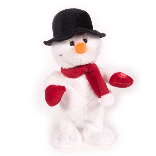 WeRChristmas Walking/Dancing and Singing Snowman Christmas Decoration, 30 cm