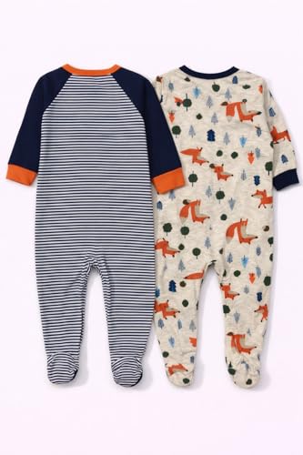 Image of TuddyBuddy 100% Cotton Multi Color Zipper Romper Sleepsuit /Romper /Jumpsuit for Baby Boy & Baby Girl