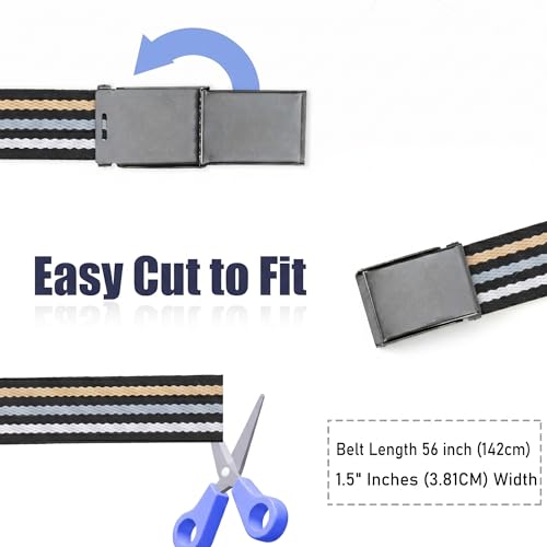 Image of Mile High Life Canvas Web Belt | Cut to Fit Up to 52 inch | Flip-Top Matte Silver Nickel Buckle 12 Colors