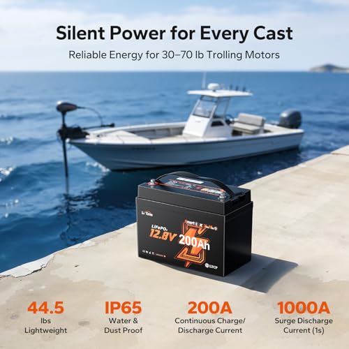 Image of Litime 12V 200Ah Bluetooth Trolling Motors LiFePO4 Battery (Group 31), 12 Volt Mini Lithium Batteries with Low Temp Protection, Up to 20000 Deep Cycles, 200A BMS for RV, Marine, Solar, Off-Grid 4Pack