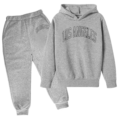 Ensemble sweat à capuche garçon gris de 4 à 5 ans pour automne