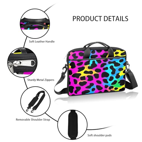 Maletín para portátil con estampado leopardo neón 15" miniatura 4
