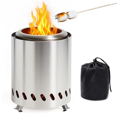 Braciere da tavolo, 2025, portatile, senza fumo, da tavolo, per giardino ed esterno, piccolo braciere da campeggio in acciaio inox, con borsa da viaggio