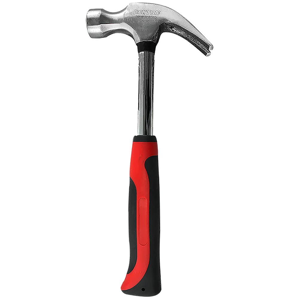 Dekton Black 8Oz Carbon Steel Claw Hammer-Heavy-Duty Construction| Anti-Slip Grip Handle| Precision Balanced| Ideal For Carpentry, Construction| Durable And Reliable| Rust-Resistant| Essential Tool For Use