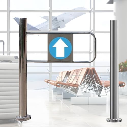 Supermarket Security Swing Gate - Durable 90-Degree Manual Entrance Door with Post Mount for Store or Library, Enhanced Security Access Solution