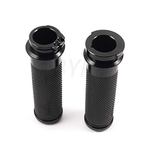 PBYMT 1\" Black Motorcycle Handgrips Handlebar Hand Grips Compatible for Harley Honda Yamaha Suzuki Kawasaki