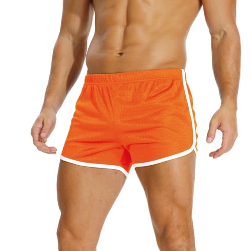 AIMPACT Mens Running Shorts Breathing Workout Gym Booty Short Shorts Orange
