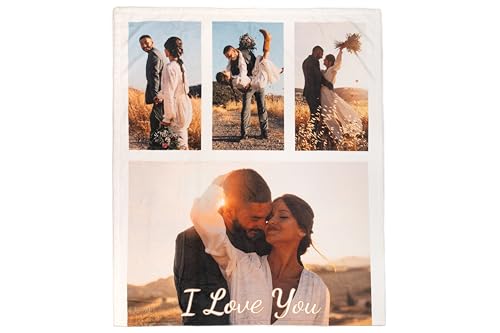 Ferocity Personalisierte Foto Decke mit 4 Eigenen Fotos 150x200 cm...