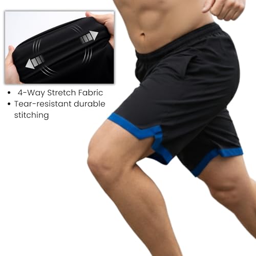 Image of GYMIFIC Mens Sports Shorts | Quick Dry Gym Running Shorts with Zipper Pockets | Lightweight Stretch Workout Athletic Shorts Pant for Men