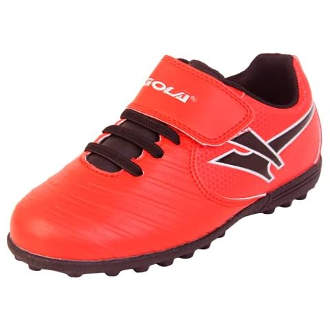 Boys Astro Turf Kids Sports Touch Fastening Lace Up Shoes Football Trainers Blue & Black 8 UK (26 EU) Cover