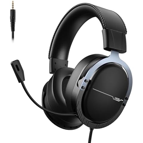 Jeecoo J70 Wired Gaming Headset for Xbox PS4 PS5 PC - Gaming Headphones with Stereo Sound, Retractable Microphone, Ultra-Soft Memory Foam Ear Pads Cover