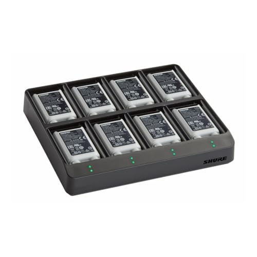 Shure SBC80-903 8-Bay Battery Charger for SB903 Rechargeable Batteries for SLX-D Wireless Microphone System Transmitters (SBC80-903-US)