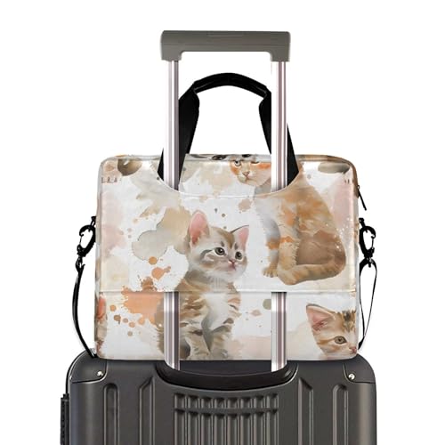 Funda maletín portátil para laptop con diseño gato acuarela miniatura 3