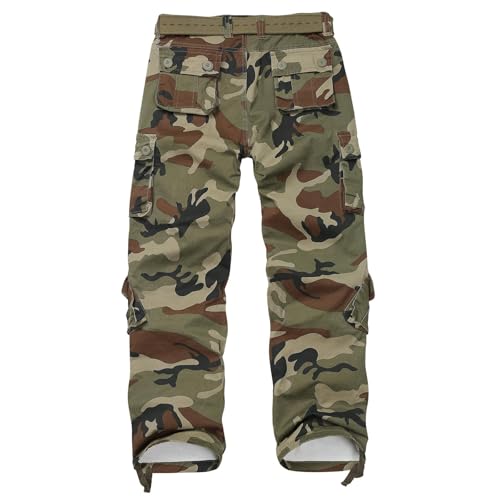 Cargo Pants Women Baggy Camo Tactical Pants Straight Leg Casual Y2K Work Trousers with 9 Pockets No Belt2
