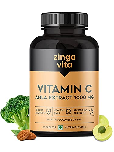 Zingavita Sugar Free Vitamin C Tablets for Men & Women, With Natural Amla & Zinc, Immunity Booster, Antioxidant and Skin Care – 60 Veg Tablets Zingavita Sugar Free Vitamin C Tablets for Men & Women, With Natural Amla & Zinc, Immunity Booster, Antioxidant and Skin Care – 60 Veg Tablets
