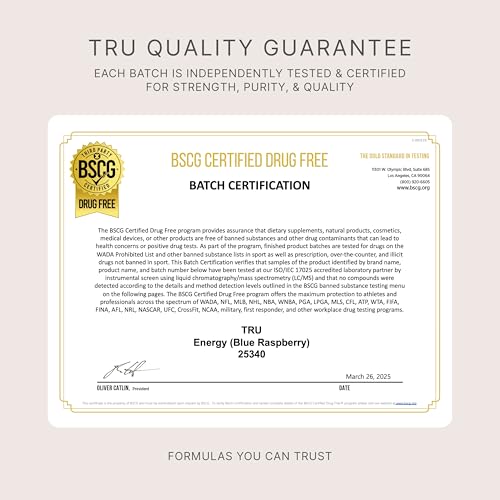 Image of TRU Supplements Supplements Energy, Pre Workout Training Formula, Vegan Friendly, No Jitters, Improve Workout Performance, Naturally Extracted Flavors, 20 Servings (Iced Tea Lemonade)