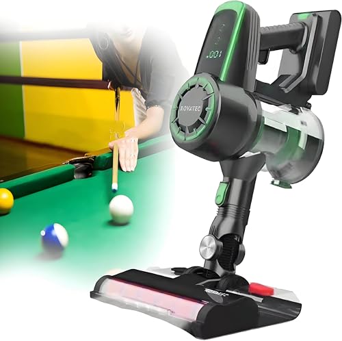 Electric Pool Table Vacuum Cleaner, Cordless Billiard Brush Set, 240W Motor, 2 Brush Heads, Electric Billiard Cloth Cleaner for Green Pool Tables, Easy to Use.