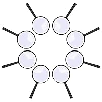 KOMUNJ Pack of 8 Children's Magnifiers, Magnifying Glass Toy, Party Bag Mini Magnifying Glass Pocket Magnifier for Detective, Spy, Secret Agent, Researcher Set