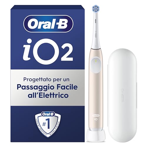 Oral-B Spazzolino Elettrico iO 2 Rosa, 1 Testine Di Ricambio, Spazzolino Elettrico Ricaricabile, Pulizia Denti Efficace, Sensore Di Pressione, Delicato Sulle Gengive, Custodia Da Viaggio