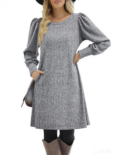 Image of Zeagoo Women Fall Winter Dress Knitted Pullover Dresses