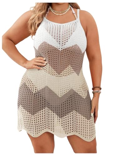 Robe de plage en crochet à chevrons pour vos après-midi en terrasse