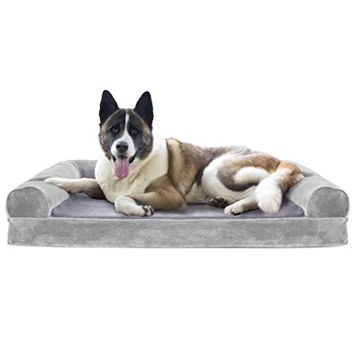 Furhaven Pet Dog Bed | Cooling Gel Memory Foam Faux Fur & Velvet