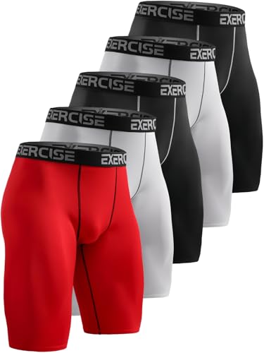 5 Pack Compression Shorts Men Compression Underwear for Men Athletic Mens Spandex Baselayer,Running,Workout