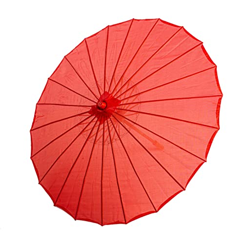 Thy Collectibles 22" Kid's Size Japanese Chinese Umbrella Parasol For Wedding Parties, Photography, Costumes, Cosplay, Decoration And Other Events - Solid Color (Red) #TOP1