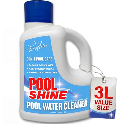 Weekly Pool Clarifier, Enzyme Pool Treatment for Clear Water, Water Clarifier for Above Ground and Inground Pools, 3 Liter (101.5 fl oz), BubbyShine