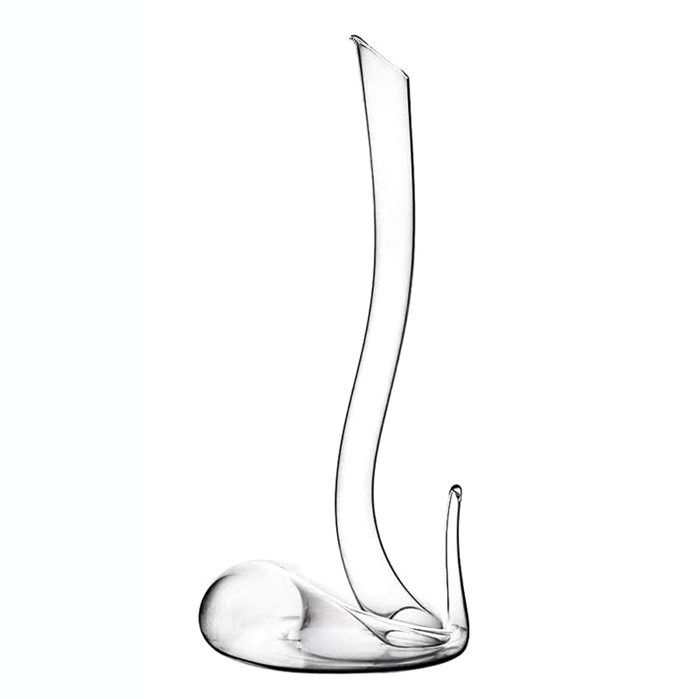 Decanter per vino rosso, decanter per vino a forma Decanter in vetro da vino rosso in cristallo soffiato a bocca da 600 ml, caraffa in stile serpente, bottiglia d'acqua con champagne, regalo di nozze