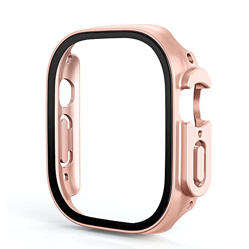 Coque Apple Watch Ultra 49mm rose doré avec verre trempé