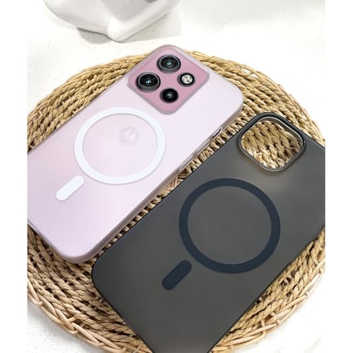 Image of COLORflow Back Cover Compatible with Motorola Moto Edge 50 Neo 5G | Black Matte Finish | MAG-Safe | Slim Soft Touch Case with Anti-Slip Grip & Camera Protection
