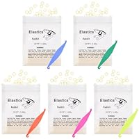 OFFCUP Zähne Gummiband, 500 Stück Kieferorthopädische Elastische, Kieferorthopädische Elastiken mit 5 Stück Platzierer für Zahnspangen für Zahnlücken, Zahnspangen, Krumme Zähne (Kaninchen 3/16\)