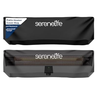 SereneLife Patio Heater Cover Bag - Heavy-Duty, UV Resistant, Waterproof Polypropylene & Polyurethane, Tear Resistant, Easy On/Off, Dustproof, Fits SereneLife Patio Heater Model SLOHT28 (Black)