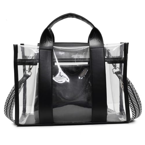 Sac fourre-tout transparent avec bandoulière amovible et pochette zippée