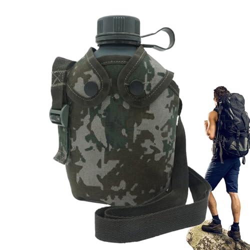 Army Hip Flask Water Flasche - Isolierung Bütten mit Tarn | Langlebige Titanium -Militärkantine Kantine Wasserflasche Tragbare Hydratationsausrüstung im Freien zum Campen, Wandern, Überleben, Training Army Hip Flask Water Flasche - Isolierung Bütten mit Tarn | Langlebige Titanium -Militärkantine Kantine Wasserflasche Tragbare Hydratationsausrüstung im Freien zum Campen, Wandern, Überleben, Training