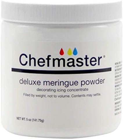 Chefmaster Deluxe Meringue Powder for Baking & Decorating, Certified Kosher Meringue Powder for Buttercream, Royal Icing, Meringue Toppings, Meringue Cookies, and more! 5 oz. Ready to Use Meringue Mix