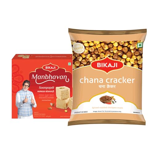 Soan-Papdi Manbhavan 500g & Roasted Chana Cracker 200g, Total 700g (24.69 oz) – Sweet & Crunchy Protein Snack Combo