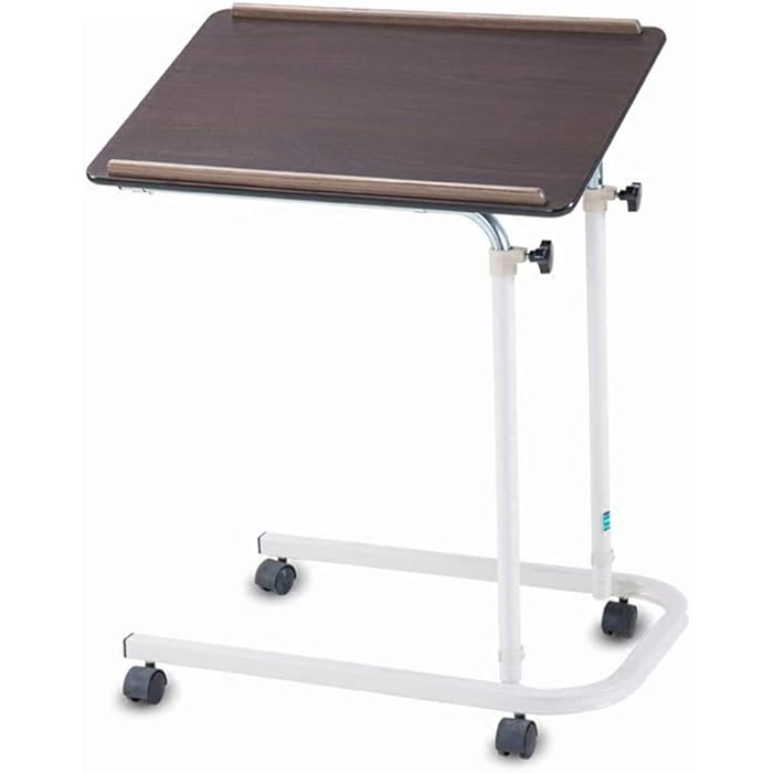 Buy Home Overbed Table with Tilting Top Hospital Bed Table for Home
