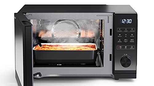 Foto von SHARP GC52FEB Mikrowelle mit Grill und Konvektion (Heißluft) (Mikrowelle: 900W, Grill: 1200W, Heißluft: 2050W, 11 Leistungsstufen, Auftaufunktion, Abmessungen: 490x287x495cm), schwarz