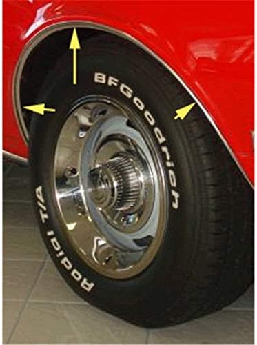 Speedway Motors Reproduction Wheel Well Trim Molding Kit, Complete Four-Piece Set with Polished Finish, Direct Replacement Moldings with Mounting Screws for Easy Installation
