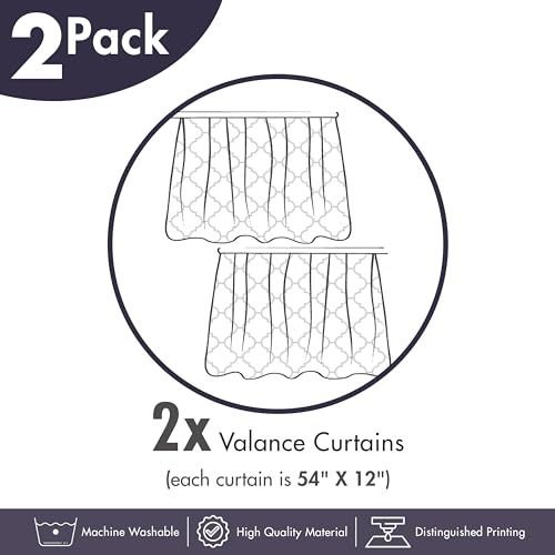 Ambesonne VALPANO-2_SD3195_12X54 Abstract Window Valance Pack Of 2, Earth Tone Leafy Silhouettes With Geometric Shapes And Floral Details, Rod Pocket Curtain Valances For Kitchen Bedroom, 54 Inch X 12", Camel Beige And Brown thumb #4